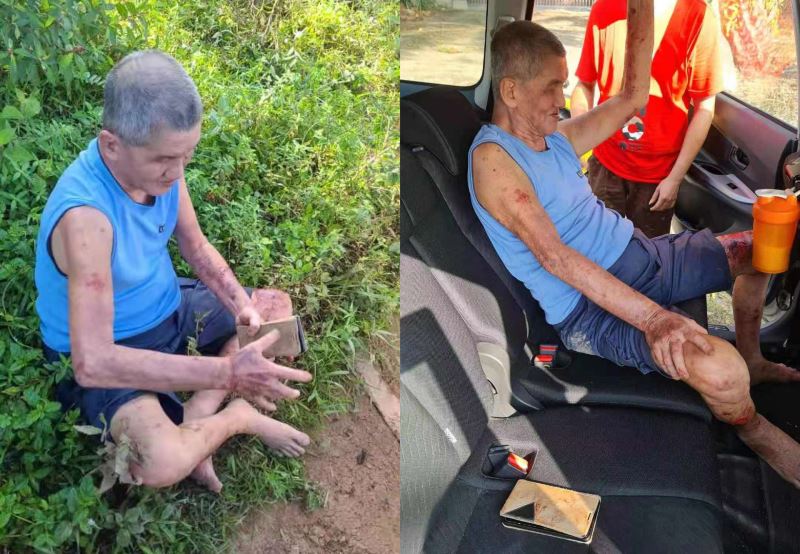 elderly man in taiping falls from his motorcycle and was stranded for almost 13 hours!
