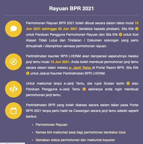 bpr没申请成功的民众，今日起可提出上诉！6月30日截止