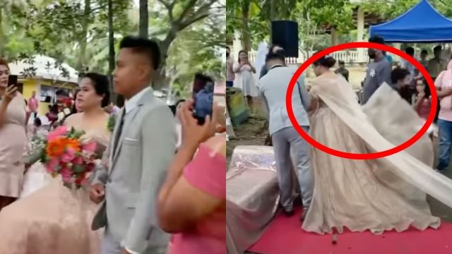 [video] mahu kekal ‘on point’, lelaki sanggup ‘sorok’ di bawah gaun pengantin perempuan