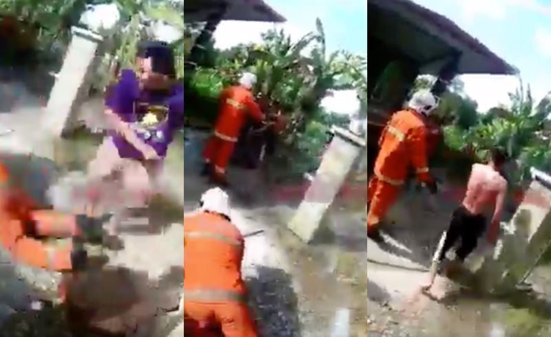 video of firefighters attacked by locals in sarawak goes viral!