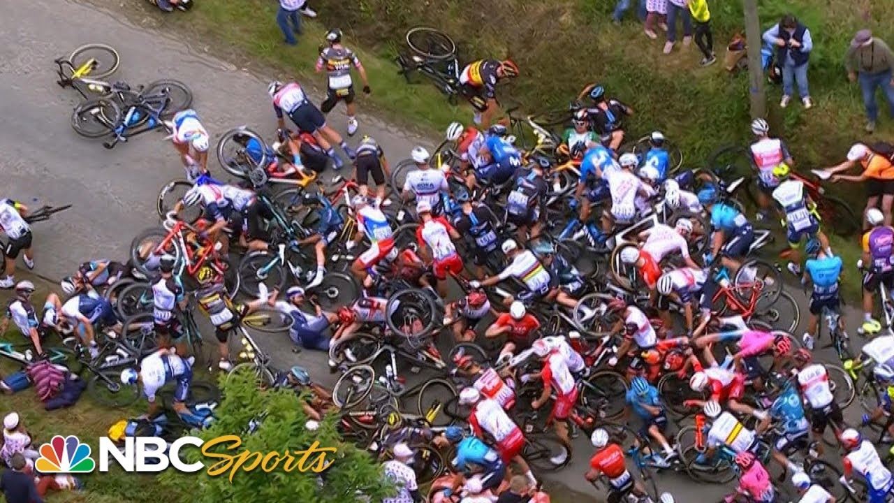 a fan single-handedly derailed the tour de france in a chaotic crash