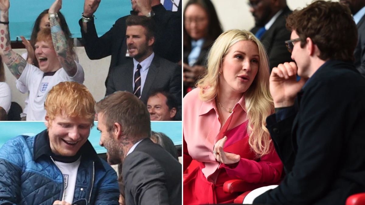 euro 2020: david beckham, ed sheeran raih tumpuan netizen, dilihat tonton aksi england bersama