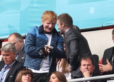 euro 2020: david beckham, ed sheeran raih tumpuan netizen, dilihat tonton aksi england bersama