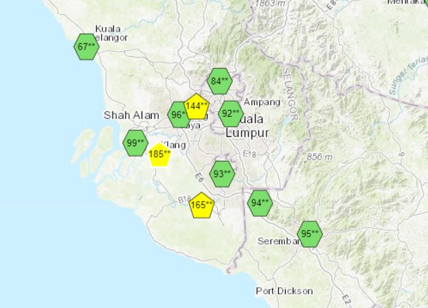 beberapa daerah di selangor sudah mula berjerebu