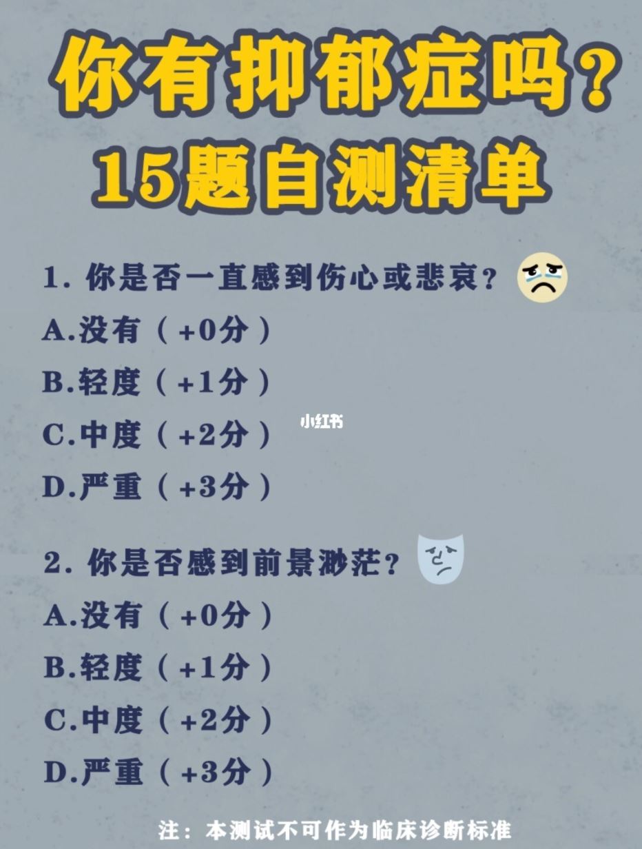 ⚠️⚠️抑郁症自我诊断表❗15题测自己是否抑郁～