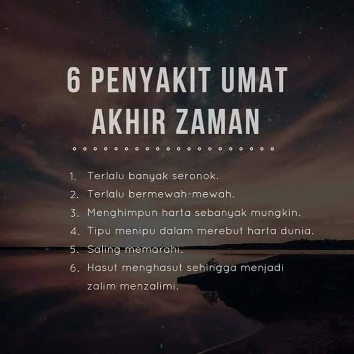 penyakit umat akhir zaman yang nabi saw sudah lama pesan!