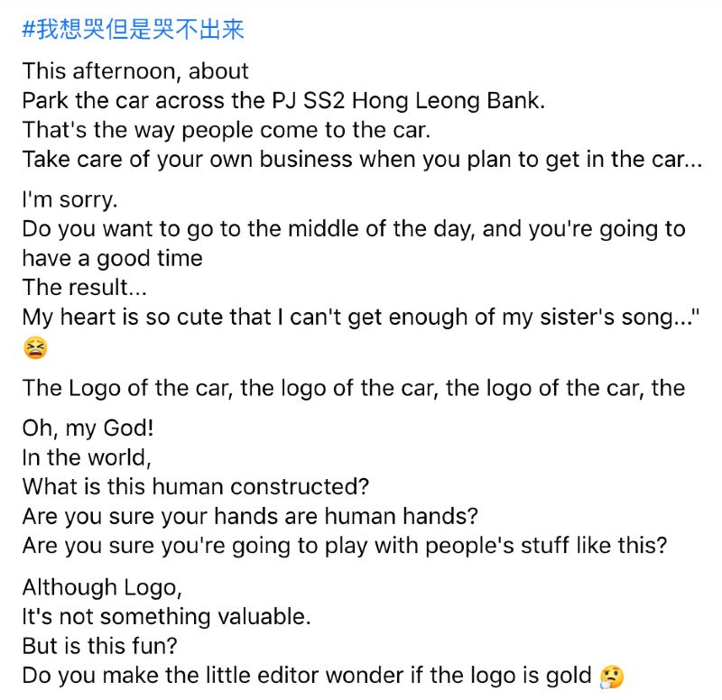 m’sian shares how his bmw’s front and back badges were stolen at ss2!