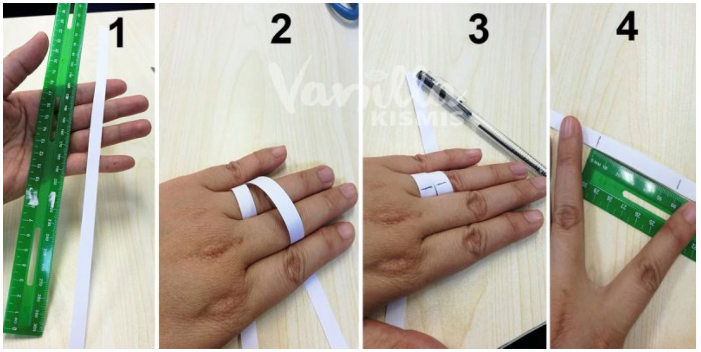 ini cara nak ukur saiz cincin pada jari korang, guna pembaris je
