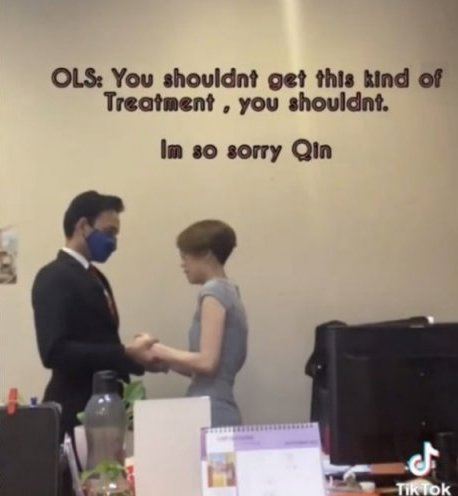 boss saddened and cries for employee leaving the company