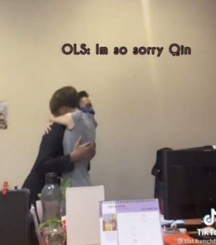 boss saddened and cries for employee leaving the company