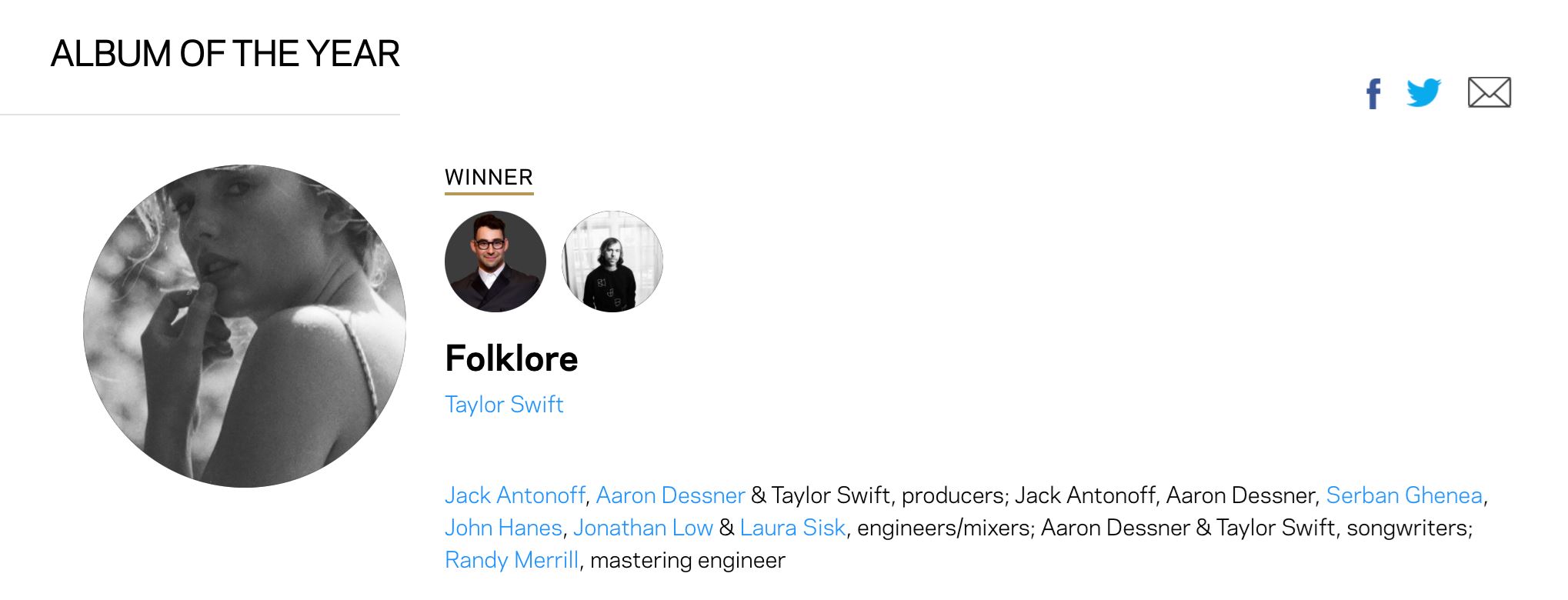 sejarah baru dicipta di malam anugerah grammy 2021! taylor swift, beyoncé pecah rekod!  