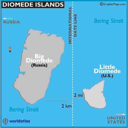 pelik tapi benar! dua pulau ni jarak hanya 3.8 km tapi perbezaan waktu 12 jam! 