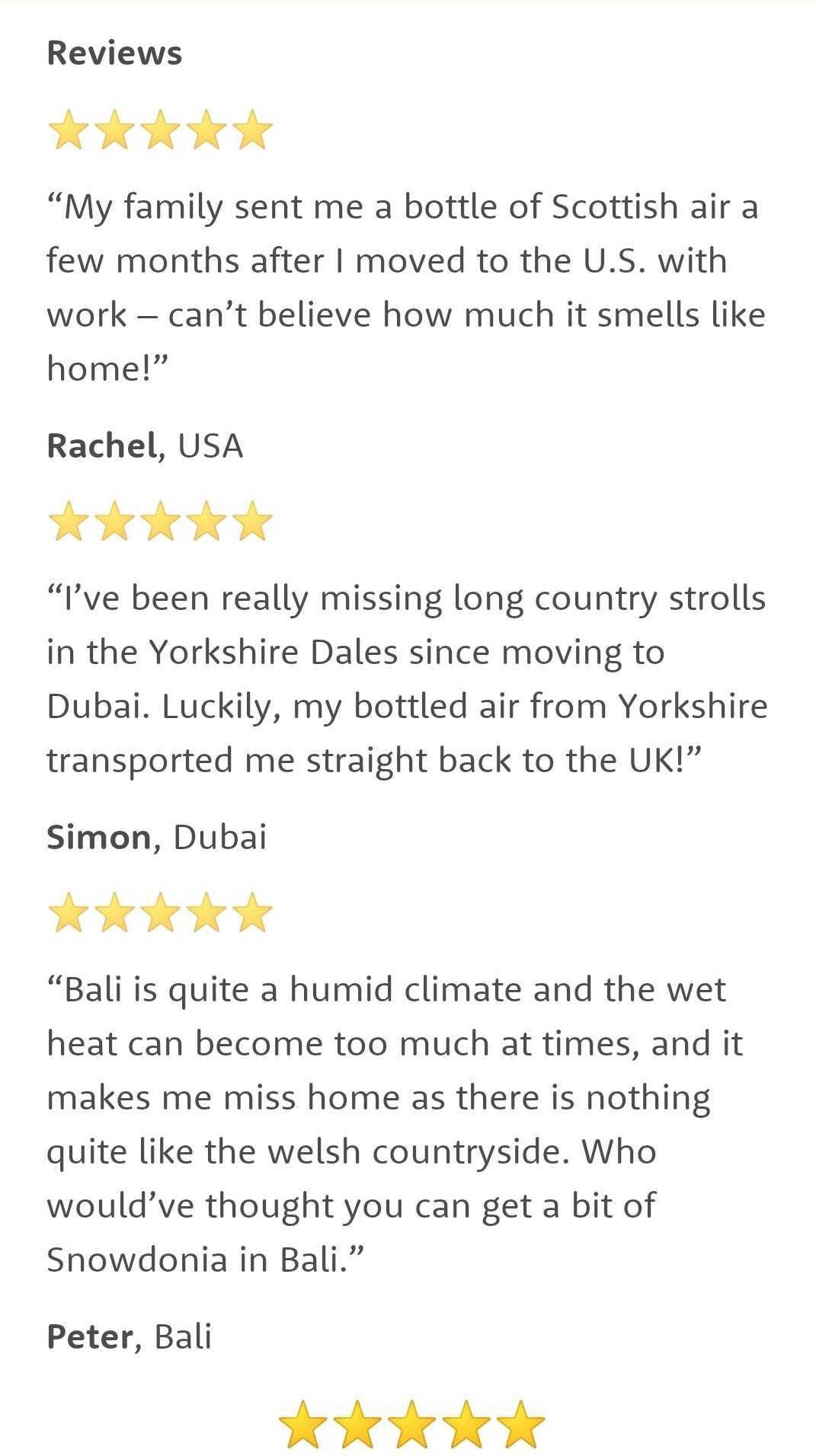 a company in the uk is selling bottles of fresh air 