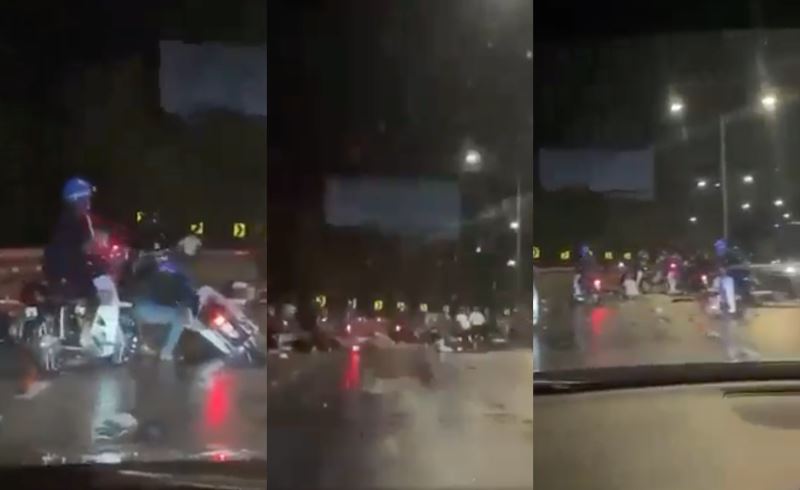 30 motorcyclists collided with each other on penang highway