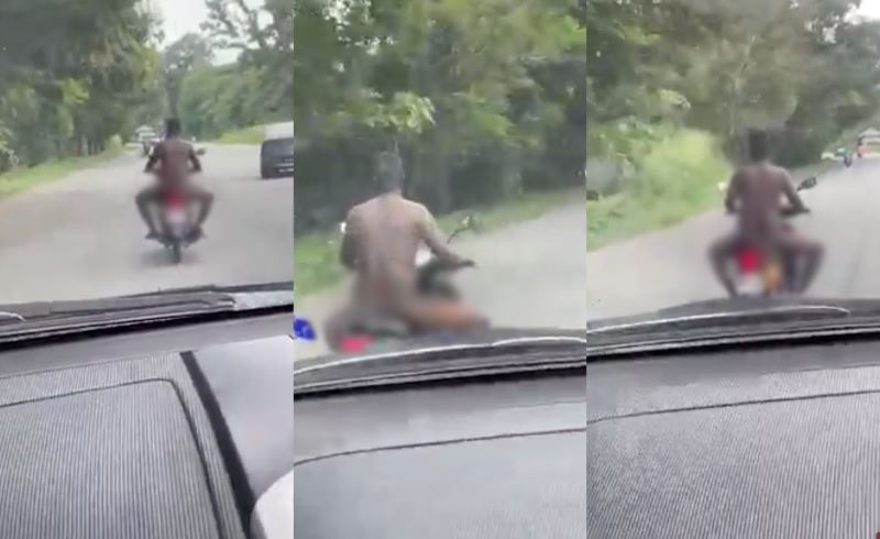 man riding motorcycle naked caught on camera in kedah