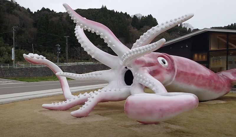 japanese town builds giant squid statue with covid relief fund to attract tourists 