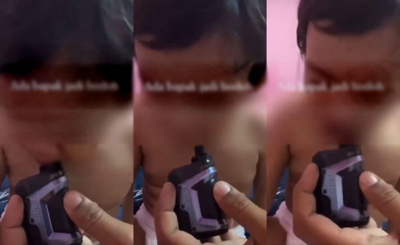 mom gives vape to her baby, asks m’sians to mind their business