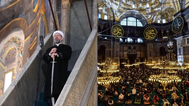 buat pertama kali selepas 87 tahun, masjid hagia sophia laksana solat sunat aidilfitri