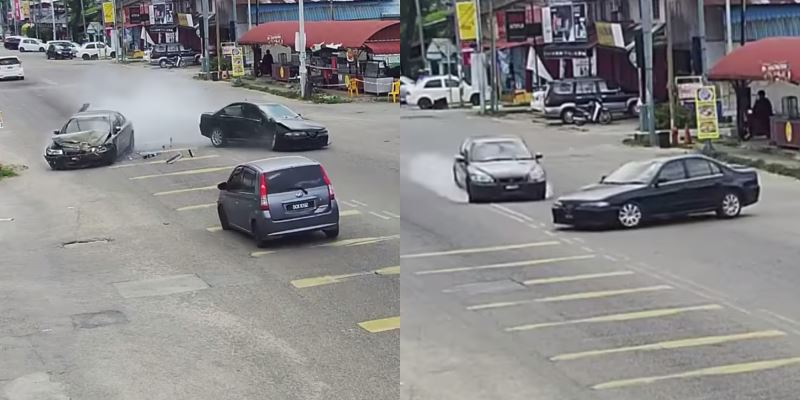 driver in kelantan attempts to make illegal u-turn, causes horrible crash