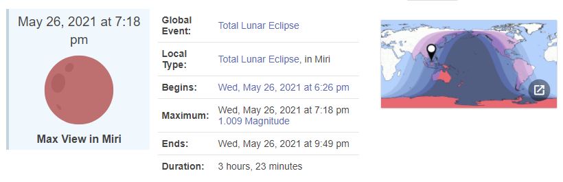 peluang saksikan gerhana bulan darah 26 mei ini