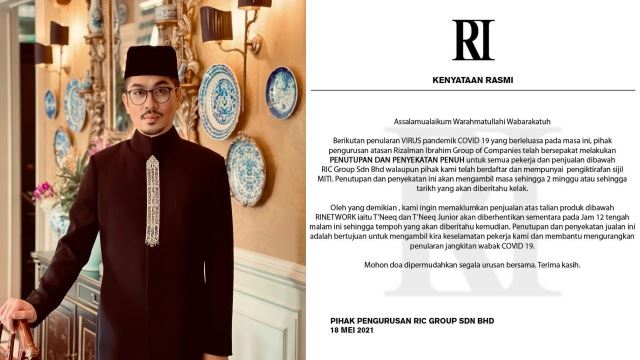 datuk rizalman peka situasi kes covid-19, hentikan operasi syarikat sementara waktu