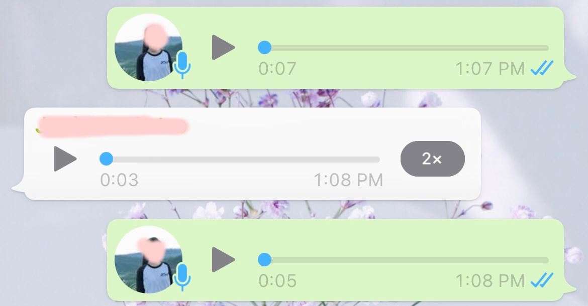 【whatsapp】现可加快播放voice message的速度呀❗️