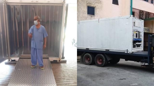 lonjakan kes covid-19, hospital selayang kini terpaksa guna kontena simpan jenazah