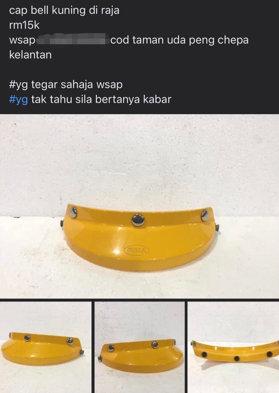 tak masuk akal, harga cap helmet ini cecah rm15,000