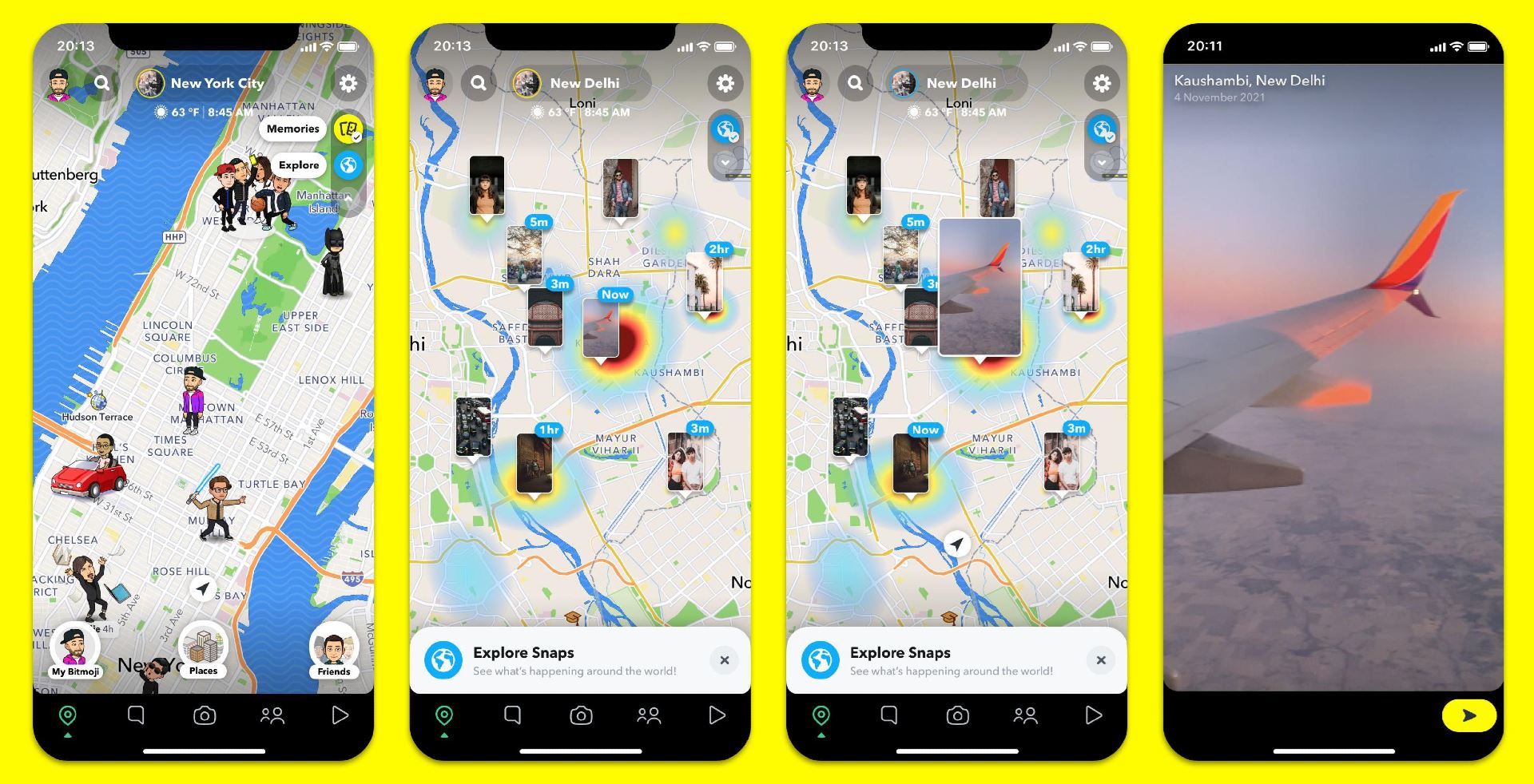 snapchat launches memories and explore layers on snap map