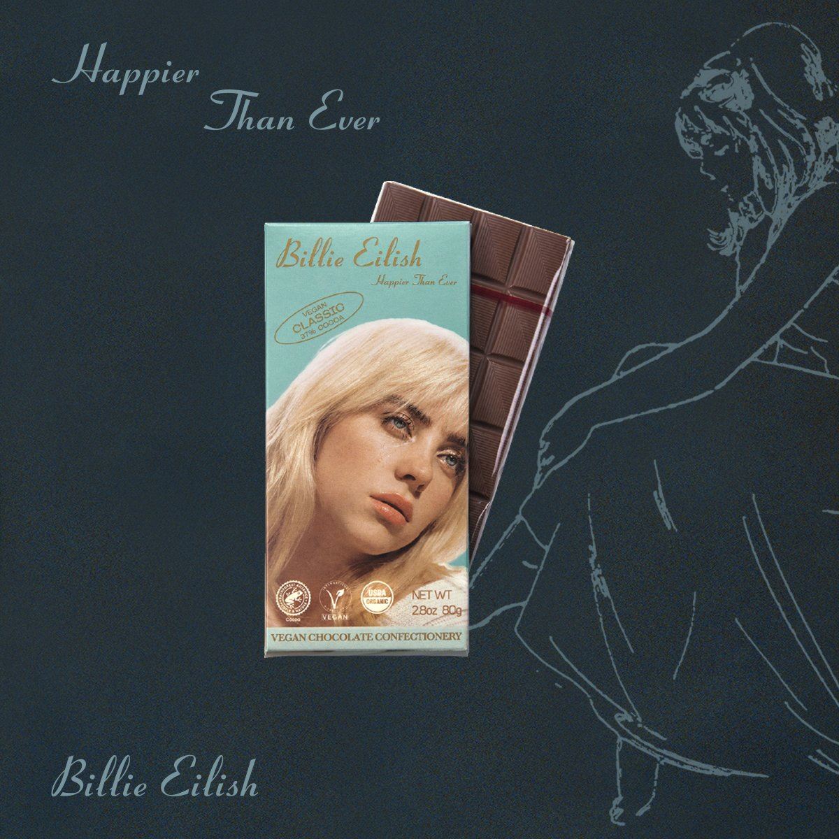 ‘happier than ever’ the vegan chocolate bar created by billie eilish