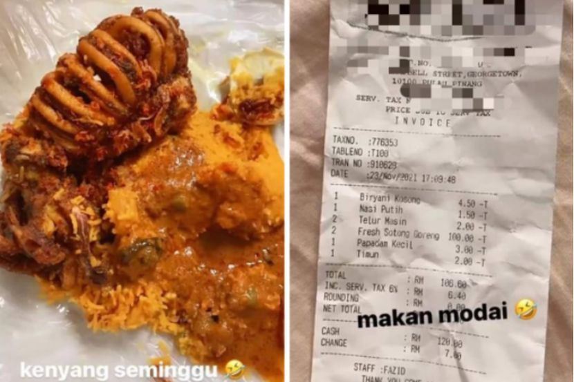 rm100 fresh sotong goreng at famous nasi kandar restaurant in penang went viral!