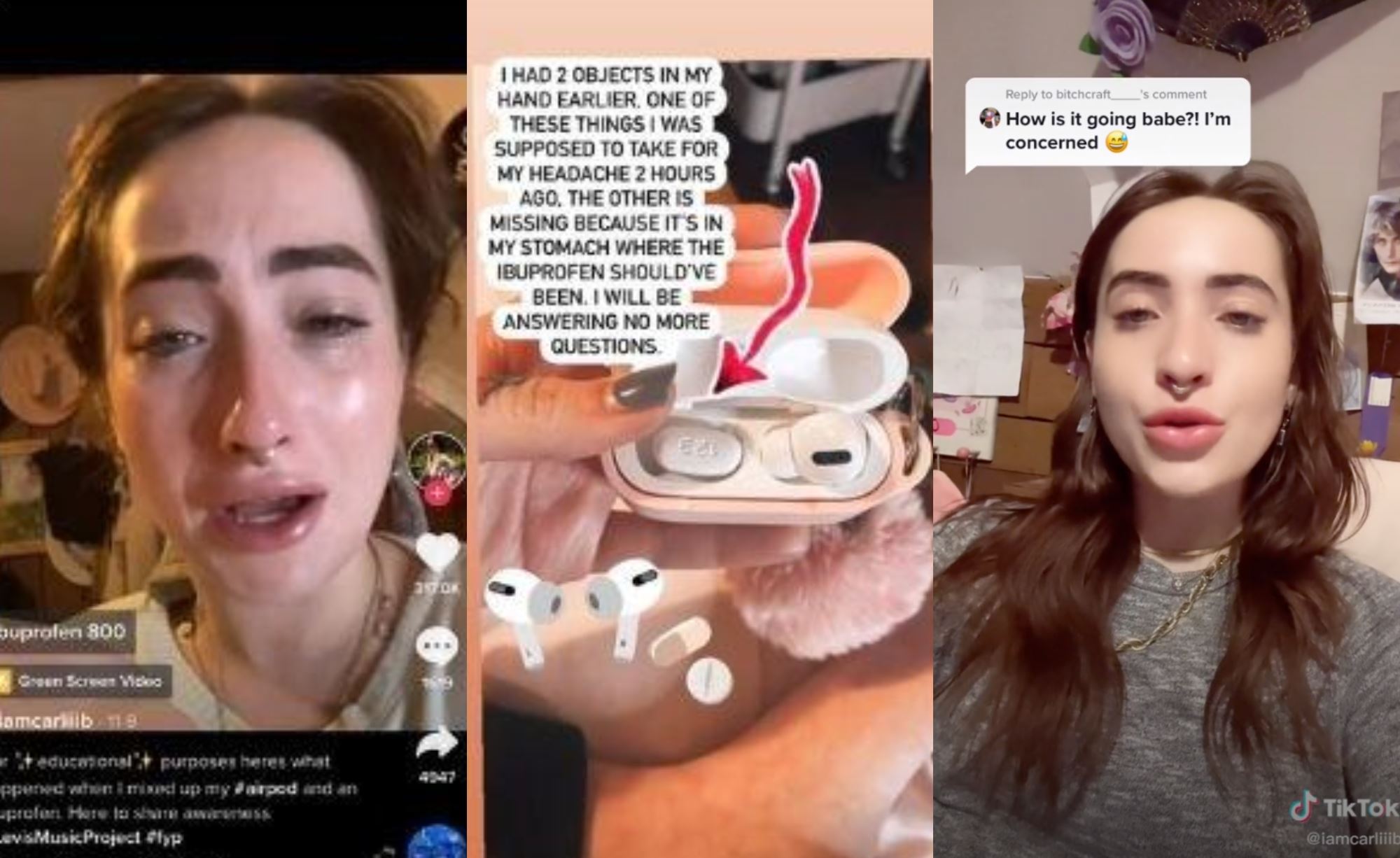 woman mistakenly swallows airpods thinking it was a painkiller pill