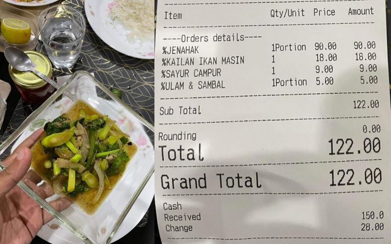 kecoh! sayur kailan ikan masin berharga rm18, kpdnhep mahu pemilik restoran tampil beri penjelasan