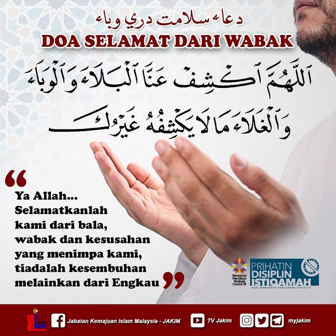 kes covid-19 semakin meningkat, amalkan doa selamat dari wabak