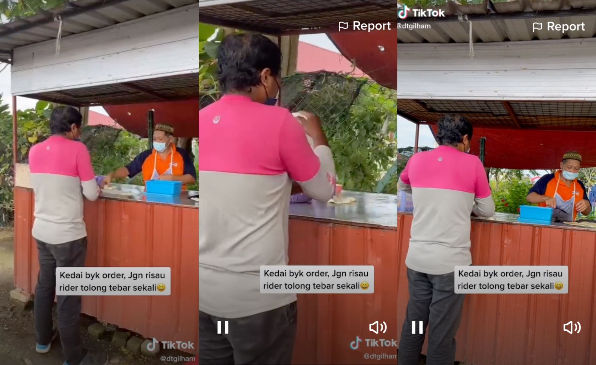 video of delivery rider helping elderly man make roti canai goes viral!