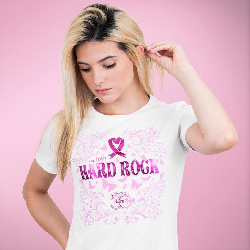 Hard Rock Hotel Desaru Coast limited-edition Pinktober® Ribbon Butterflies Tee