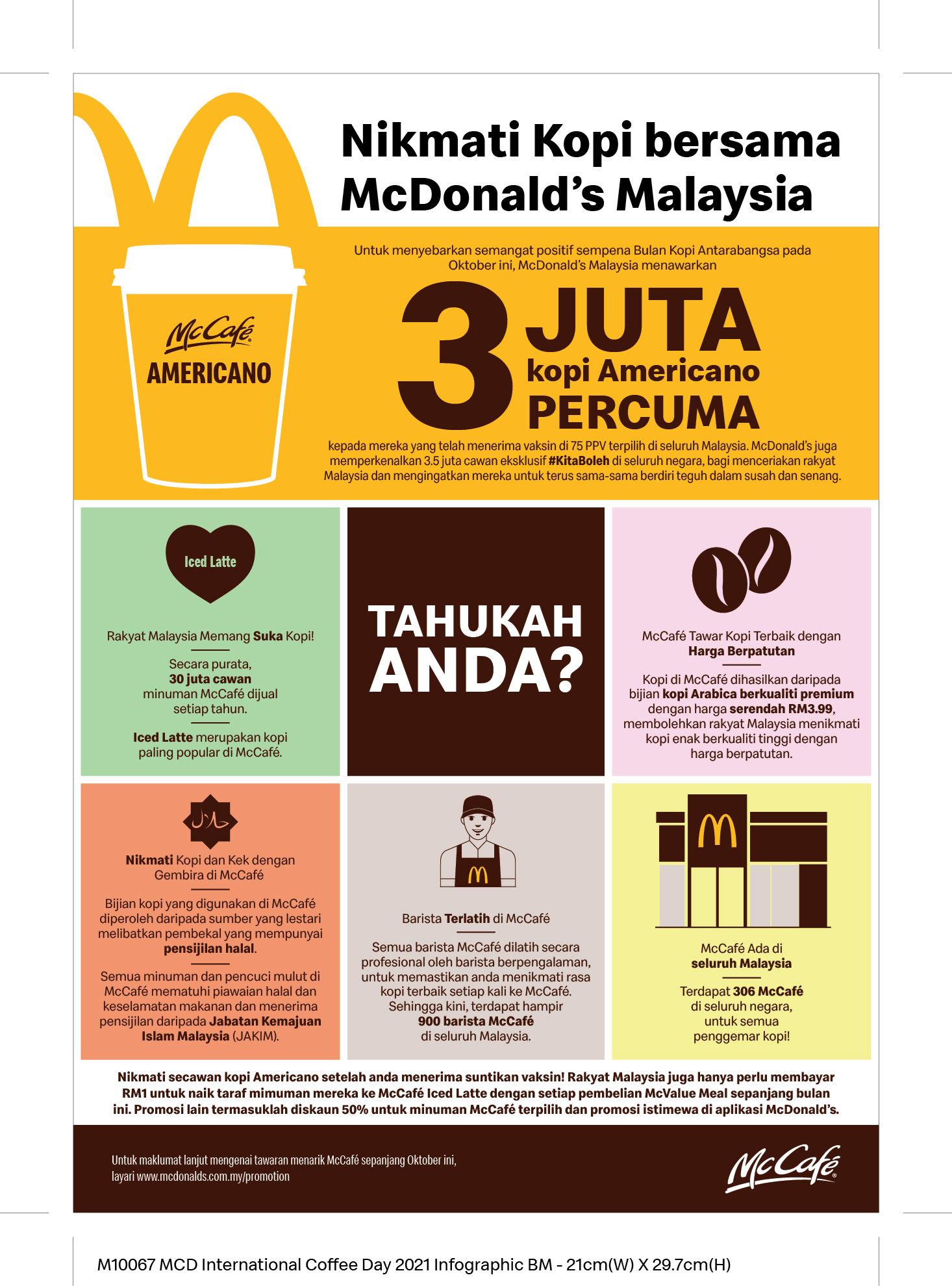 tiga juta kopi americano khas buat mereka yang telah divaksinasi!