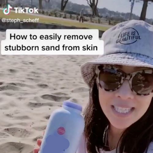 did you know you can remove sand with baby powder?