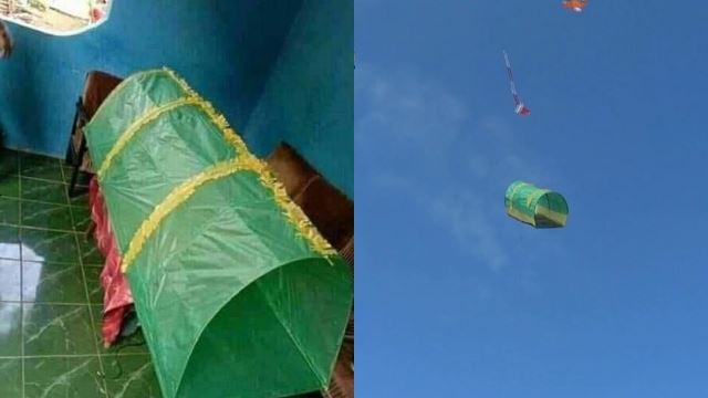 penduduk kecoh terjumpa ‘keranda terbang’ di udara