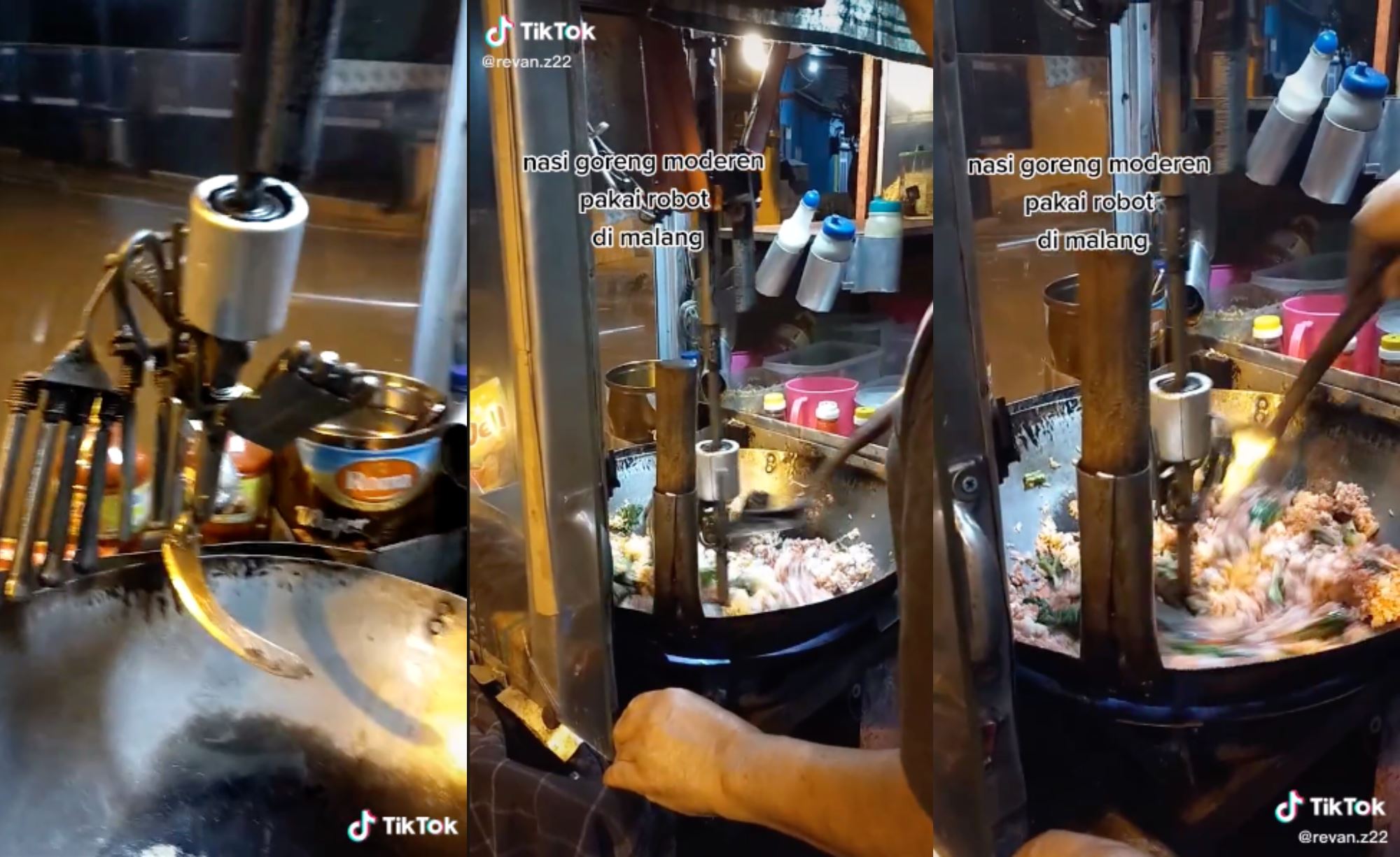 indonesian street food vendor invents robot to help him make nasi goreng after injury