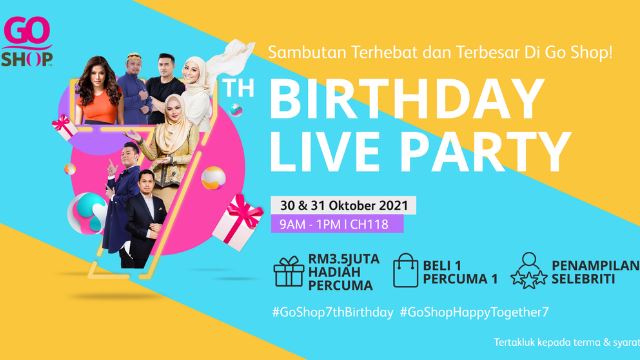 rm3.5 juta hadiah percuma & tawaran ‘beli 1 percuma 1’ di ‘go shop 7th birthday live party’!
