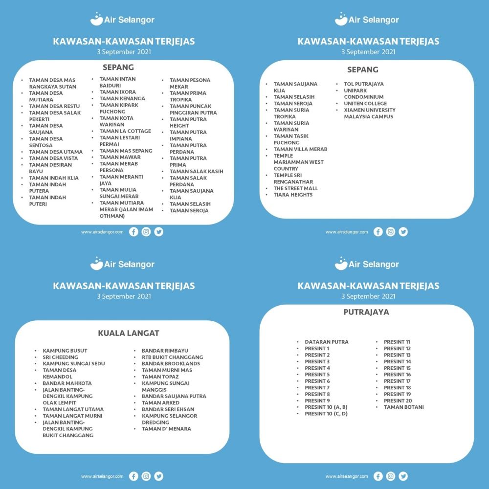 lagi pencemaran bau dikesan, gangguan air di 5 wilayah di selangor mulai hari ini