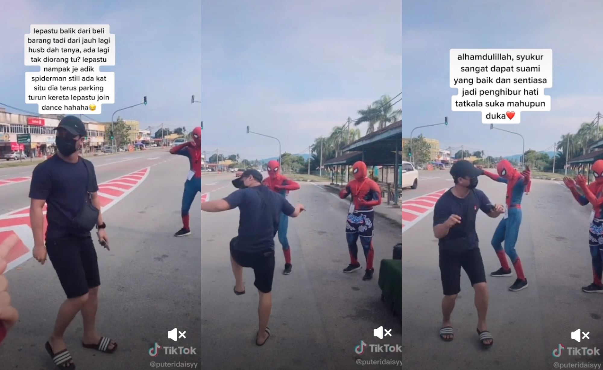 video of man showing support to dancing ‘spiderman’ selling drinks in negeri sembilan goes viral