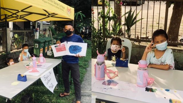 hasil lukisan kanak-kanak ini laris, hanya jual depan rumah sahaja 