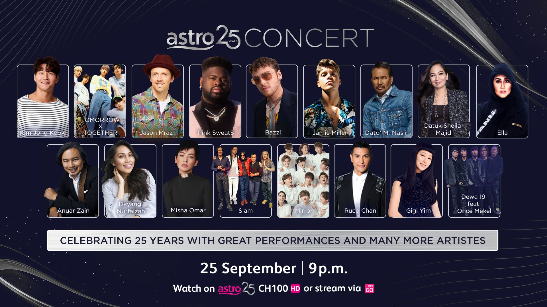 kim jong kook dan ramai lagi bakal kongsi pentas astro 25 concert dengan barisan selebriti tempatan