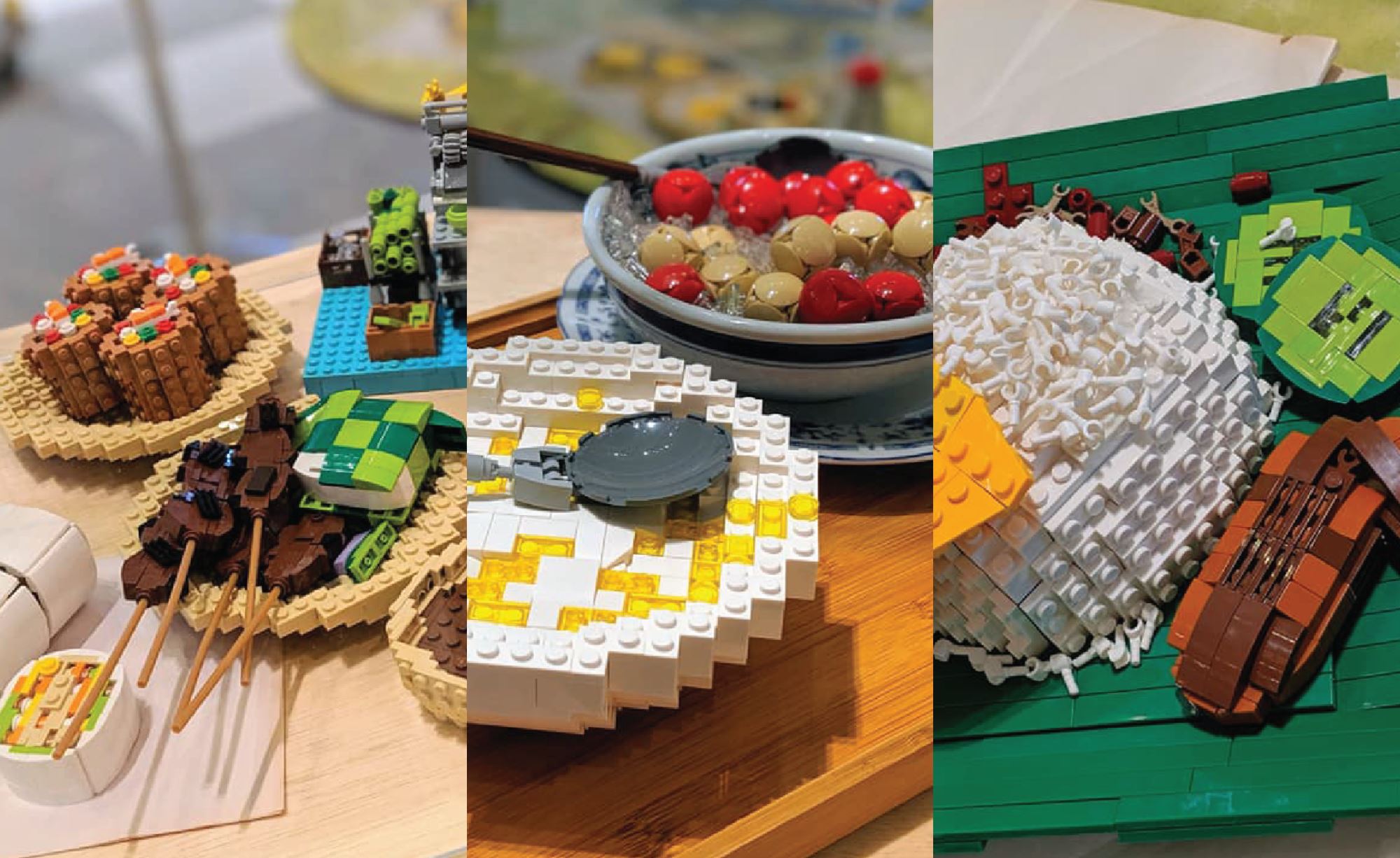 our favourite malaysian dishes recreated using lego bricks!