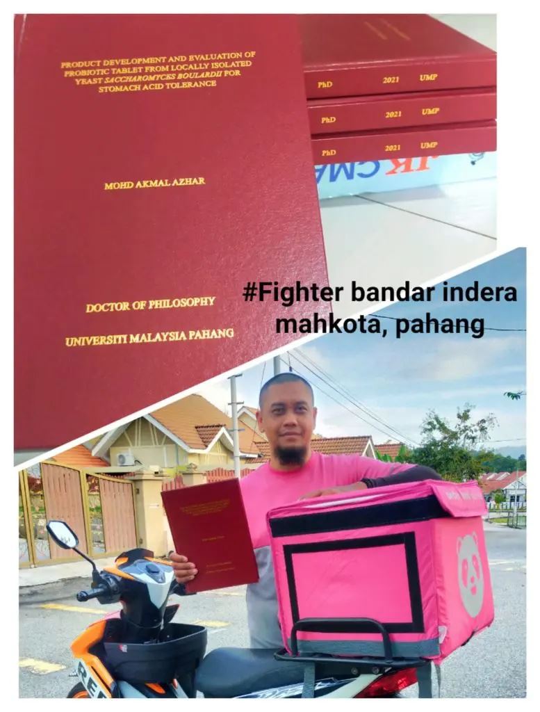 usaha keras 4 tahun kerja sambil belajar, rider makanan ini berjaya peroleh phd