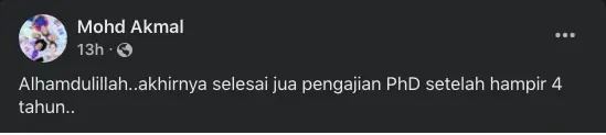 usaha keras 4 tahun kerja sambil belajar, rider makanan ini berjaya peroleh phd