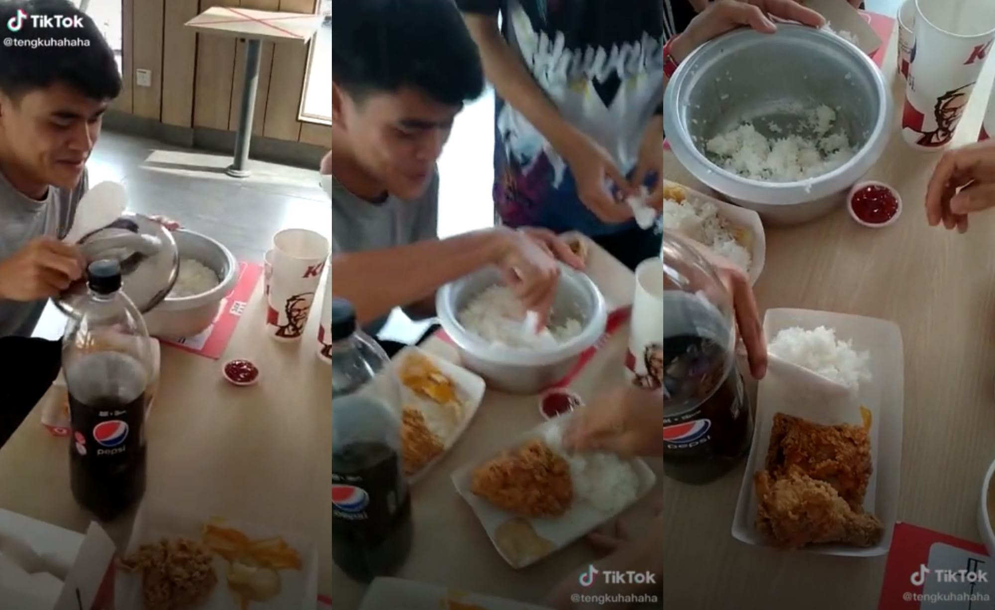 video of malaysian bringing a pot of rice to a fast food restaurant goes viral!