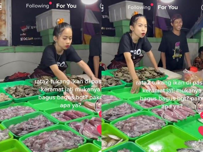 wanita di pasar malam indonesia ini viral kerana kulit 'glowing'